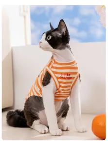 Spring summer cat vest cute striped knitted pet clothes for kitten puppy apparel breathable