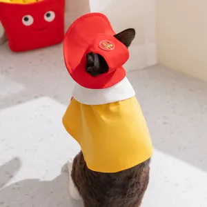 Lindo disfraz de gato primavera verano cuello marinero transpirable capa ropa para mascotas