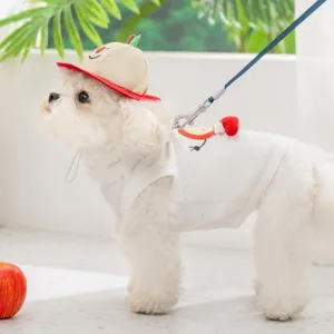 Atmungsaktives Haustier Sommer Weste und Hut Set im süßen Fruchtdesign für kleine Hunde