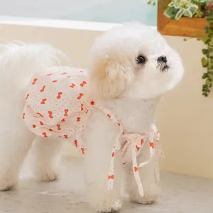Süßes florales Hundekleid für kleine Hunde wie Bichon Teddy, süße Träger Haustierkleidung.