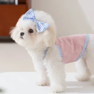 Cute summer breathable dog clothes strap dress for small dogs puppy pet apparel cute style.