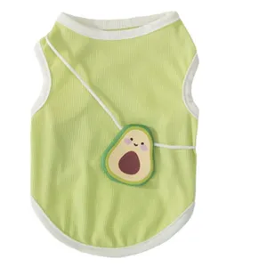 Cute avocado pet vest for small dogs and cats, comfortable spring summer clothes.