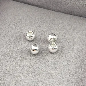 5mm embouts de boucles d'oreilles en laiton boules avec insert en silicone pour bijoux