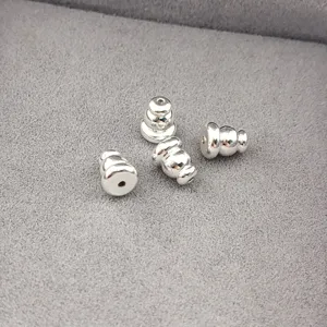 Embouts de boucles d'oreilles boules gourdes argentees accessoires de fabrication de bijoux DIY.