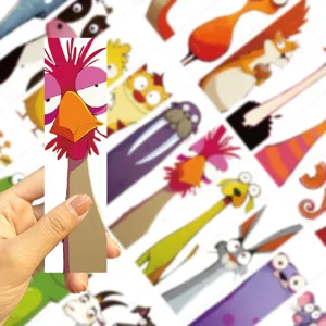 Funny cartoon animal bookmarks set, 30 pieces abstract cute design for reading books.