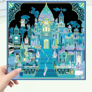 3D DIY crystal castle miniature scenery sticker, creative stress relief art decor for home.