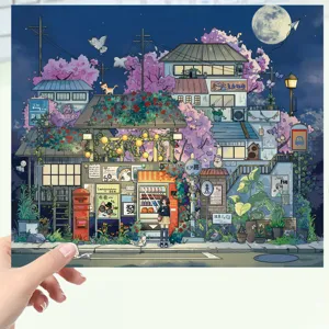 3D Miniatur Szene Aufkleber Bogen Sommernacht Bushaltestelle DIY handgemachte Deko Kunst.