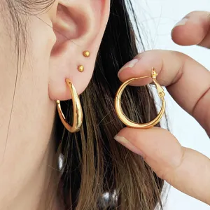 Boucles d'oreilles créoles dorées pour femmes minimalistes bijoux tendance accessoires mode