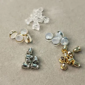 Fermoirs de Boucle d'Oreille de Rechange en Cuivre Silicone Fermoirs de Sécurité Bouchons pour Boucles d'Oreilles Clous Fabrication de Bijoux Bricolage Accessoires