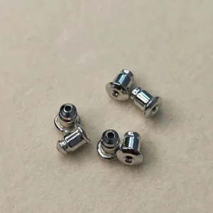 Fermoirs de boucles d'oreilles en métal argenté, embouts de sécurité pour puces d'oreilles.