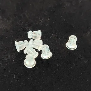 Fermoirs d'oreilles en silicone transparent embouts de securite pour clous d'oreilles