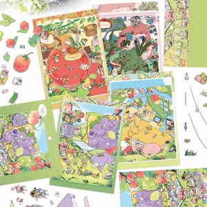 3pz adesivo paesaggio campeggio frutta 3D casa in miniatura DIY dettaglio set.