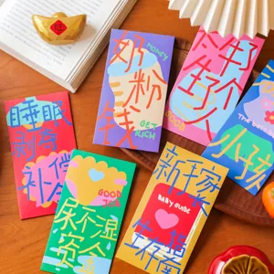 Sobres Rojos Divertidos Creativos para Recién Nacidos Juego de Papel Especial Dibujos Animados Bebé Luna Llena Dinero de Leche Bolsas Regalo