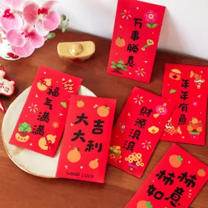 2027 Year Of The Goat Red Envelopes Persimmon Pattern Chinese New Year Hongbao For Spring Festival Lucky Money Bags