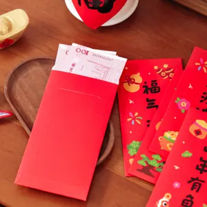Traditional red envelopes for Chinese New Year, festive lucky money packets with classic designs.