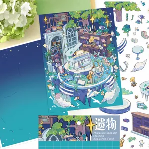 3D miniature scene stacking stickers creative DIY handmade decorative sticker set for crafts.