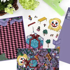 4pcs princess slaughter castle 3d handmade quiet book diy diorama sticker toy set for kids