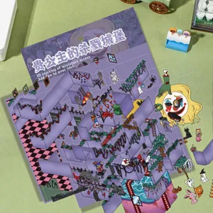 3D miniature scene stacking sticker set, gothic castle handmade creative decompression toys detail