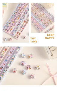 Leuke cartoon origami papierstrippen en wenssterren set voor handgemaakte DIY projecten.