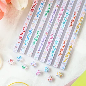 Glücksstern Origami Papierstreifen Für DIY Handgemachte Sterne Drucken Geburtstag Segen Text Farbverlauf Karton Geschenk Material Freunde