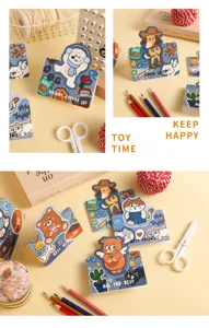 Cute cartoon animal greeting card set, perfect for kids birthday and children's day gifts.
