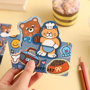 Vintage cartoon animal greeting cards cute illustration children's birthday gifts