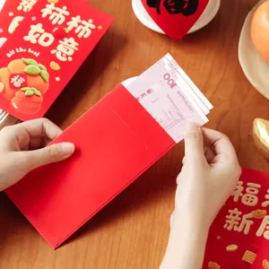 Sobre rojo chino de inauguración de casa paquete de regalo para nuevo hogar mudanza