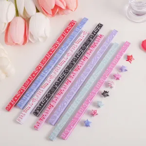 Colorful origami paper strips for lucky stars DIY craft handmade gift romantic decoration