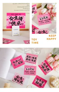 Pink cute greeting cards for flower and cake decoration Valentine's Day gift message.