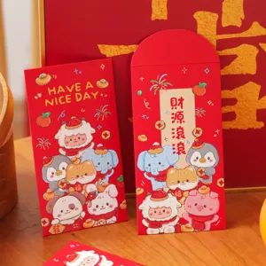 Sobres rojos de año nuevo chino adorables animales de dibujos animados paquetes de dinero