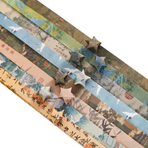 Strisce di carta origami stelle fortunate in stile cinese retrò arte tradizionale