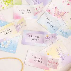 Ins Stil Ästhetische Schmetterling Abriss Nachrichten Karten DIY Scrapbooking Deko Karten Floral Gruß Memo Karten