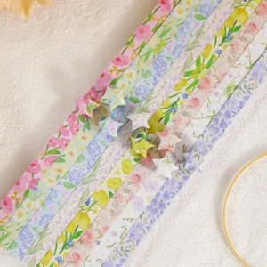 Papieren Origami Ster Strips Kleurrijke Bloemen DIY Handwerk Set voor Sterren