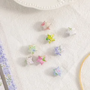 Frisse bloemige gelukssterren origami papierstrips kleurrijke pentagram ambacht