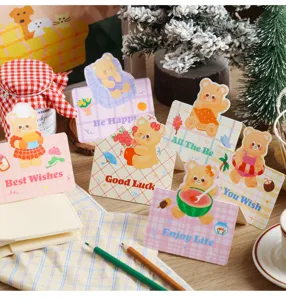 Niedliche 3D Cartoon Bär Grußkarten, Mini Nachrichten Karten für Florist Geschenke, Bäckerei.