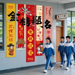 Schulprüfung Feier hängende Banner Set für Schüler 100-Tage Eid Zeremonie Requisiten.