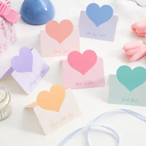 Herz Grußkarte 3D Faltung Macaron Farbe Mini Nachricht Karte Für Valentinstag Geburtstag Hochzeit Florist Geschenk Karte
