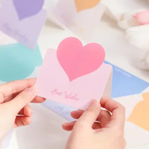 Valentinstag 3D Herz Grußkarte benutzerdefinierte Botschaft kleine Karte Geschenkkarte