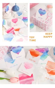 Aquarell Herz Grußkarte Set DIY Wunschkarte kreative Geburtstagsgeschenk Karte für Feste