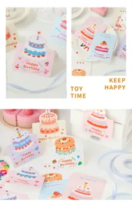 3D Geburtstagskarte fuer Kinder, niedliches Kuchendesign Mini-Grusskarte fuer Geschenke.