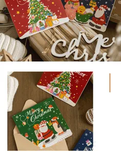 Biglietto d'auguri piegato di Natale vintage vuoto biglietto di auguri per le feste