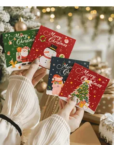 Biglietti di auguri di natale pieghevoli carta benedizione festiva dettaglio vista