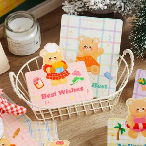 3D Cartoon Bär Grußkarte, schöne Feiertags Glückwunschkarte für Geschenke und Dekoration.