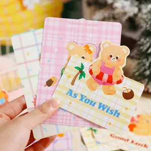 Niedliche 3D Cartoon Bär Grußkarte Set für Feiertag Segen und Geschenk Dekoration