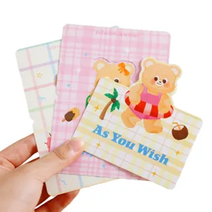 3D Cartoon Bär Grußkarte süße karierte Nachrichtenerklärung für Festival Geschenke