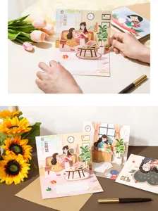 Biglietto d'auguri pop-up 3D per la festa degli insegnanti, biglietto scritto a mano per regalo scolastico.