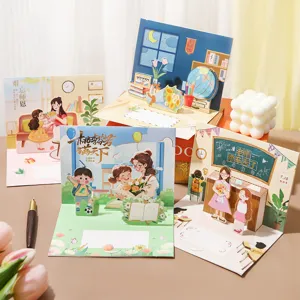Biglietto di auguri 3D pop-up festa degli insegnanti regalo fatto a mano messaggio