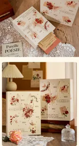 Vintage rose butterfly gift bag detail showing exquisite paper texture and elegant design.