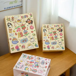 Niedliche Cartoon-Papiergeschenktüten mit Henkeln ideal für Geburtstage und Snacks.