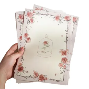 Romantisches verträumtes Rosen Briefpapier Set retro literarische Liebesbriefe Notizen